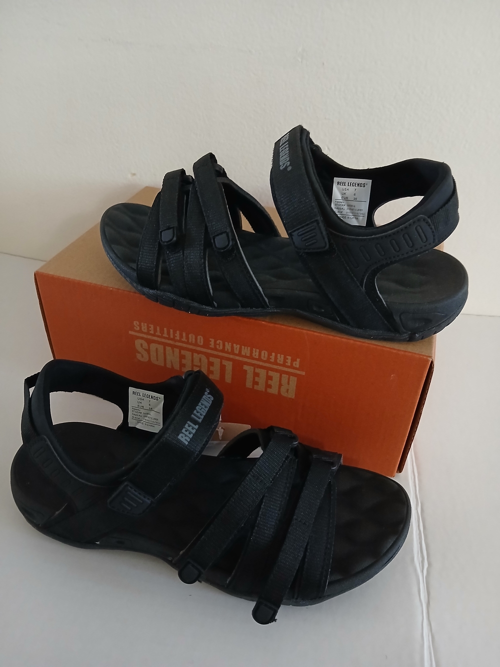 Reel Legends Black Multi-Strap Outdoor Sandals Women's Size 7 New $30 - Picture 10 of 12